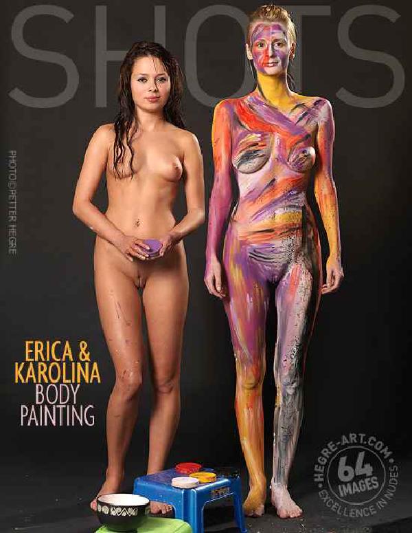 Erica ve Karolina vücut boyama